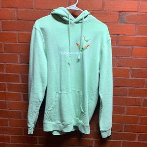 Bittersweet Hoodie - Putty Green Mint with Butterfly Polaroid Print Fleece